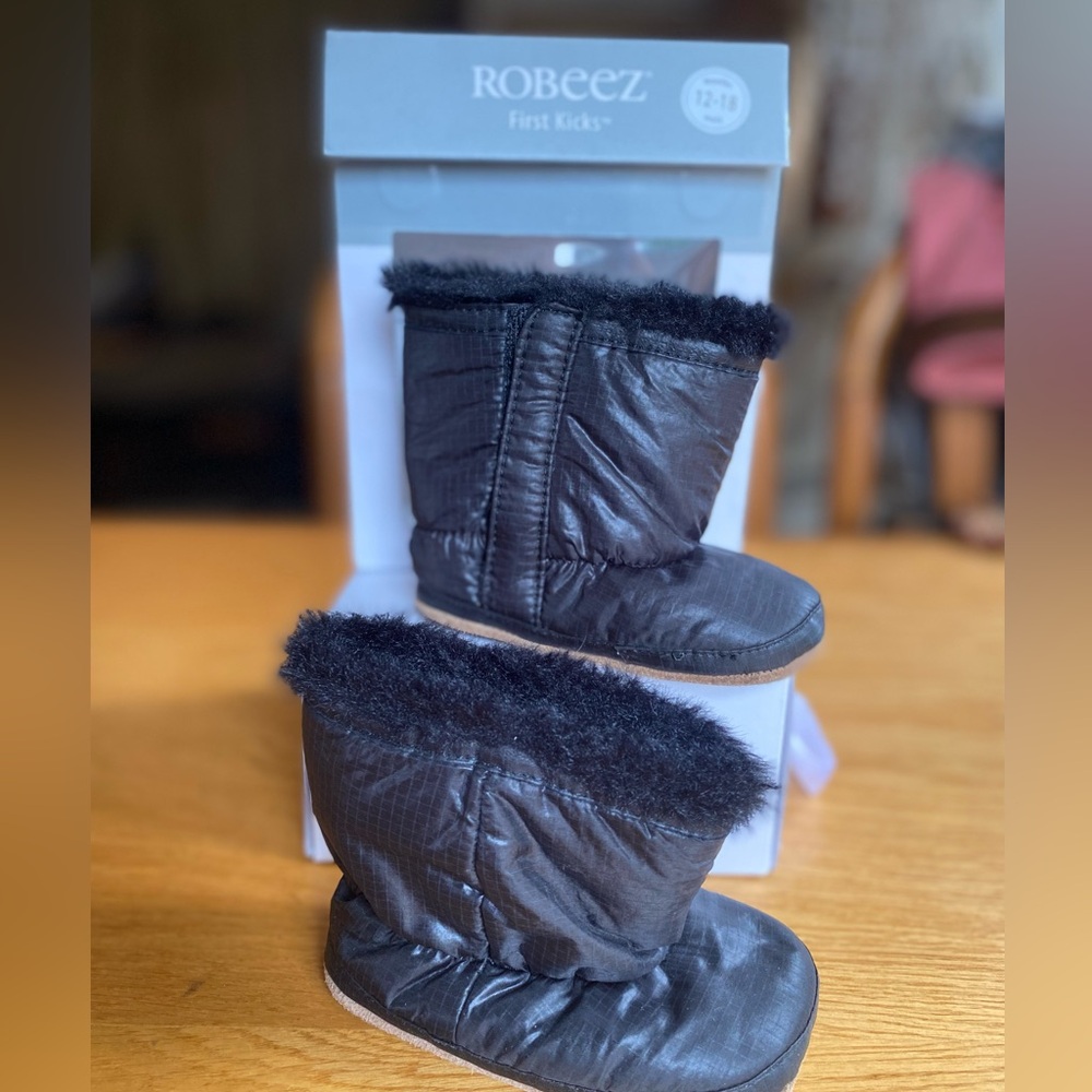 Robeez Asheville Black Winter Boots - Size 12-18M